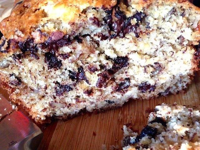 Chocolate Chunk Banana Bread with Pecans