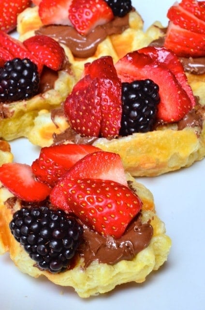 Puff Pastry Waffle Shells with Nutella and Fruit