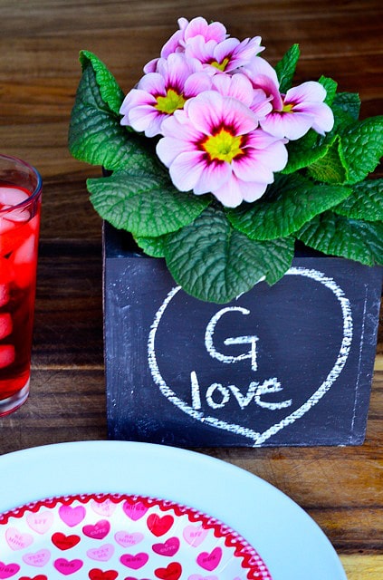 Setting Valentine's Day table and Classic Shirley Temple Drink