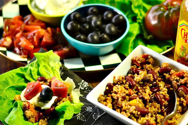 Quinoa Turkey Chili Lettuce Wraps