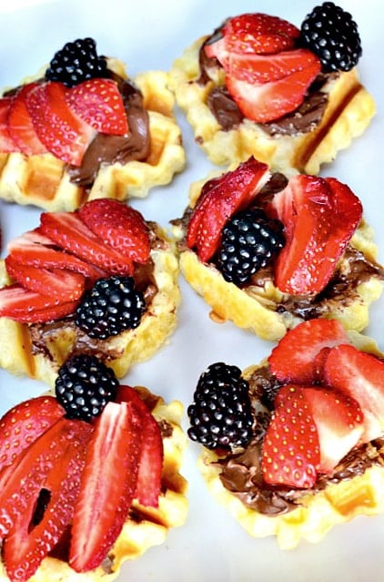 Puff Pastry Waffle Shells with Nutella and Fruit