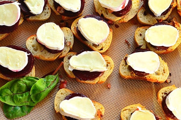 Beet and Brie Crostini