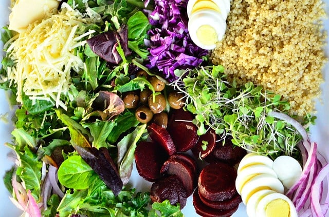 Green Salad with Beets and Quinoa