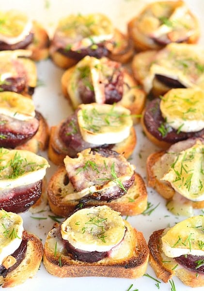 Beet and Brie Crostini