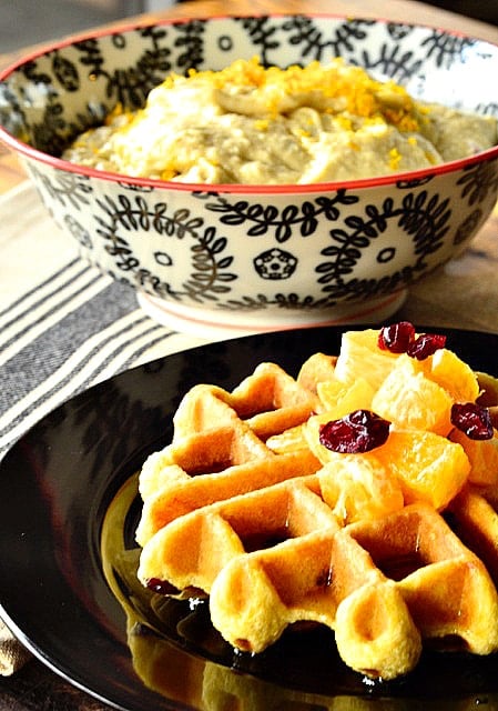 Gluten-Free and Dairy-Free Waffles with Cranberries and Orange