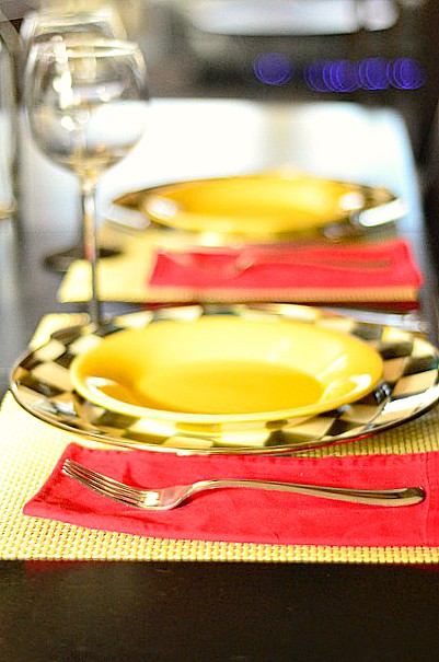 Simple Entertaining with Red and Yellow Tulip Tabletop