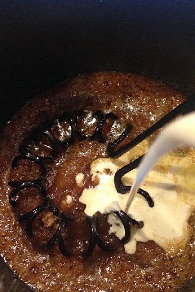 Gooey Chocolate Coconut Cake with Brown Butter Sauce