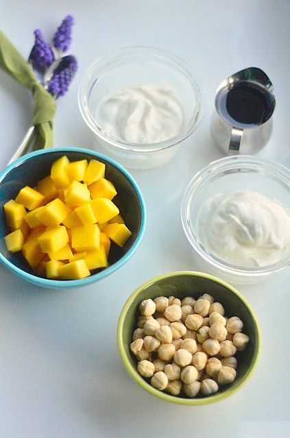 Greek Yogurt with Mango and Turkish Hazelnuts