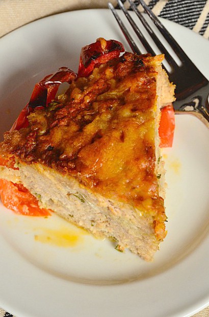 Red Pepper Turkey Meatloaf Pie