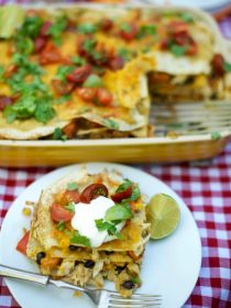 Green Enchilada Chicken Bake Casserole