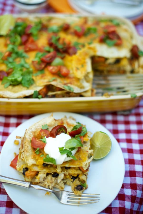 Green Enchilada Chicken Bake Casserole