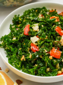 kale salad with pine nuts