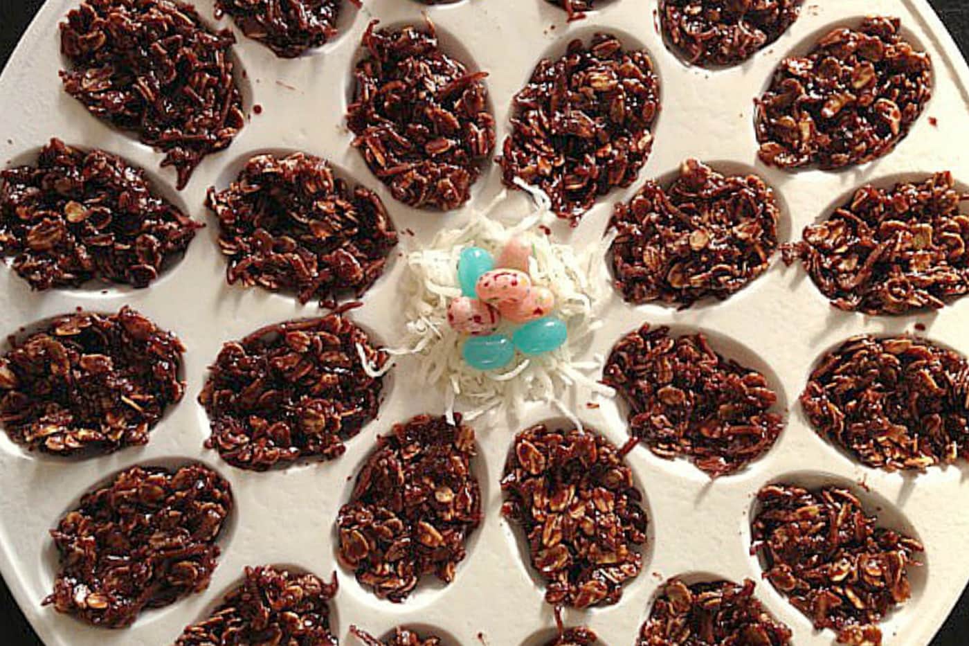No Bake Chocolate Easter Egg Cookies - Reluctant Entertainer