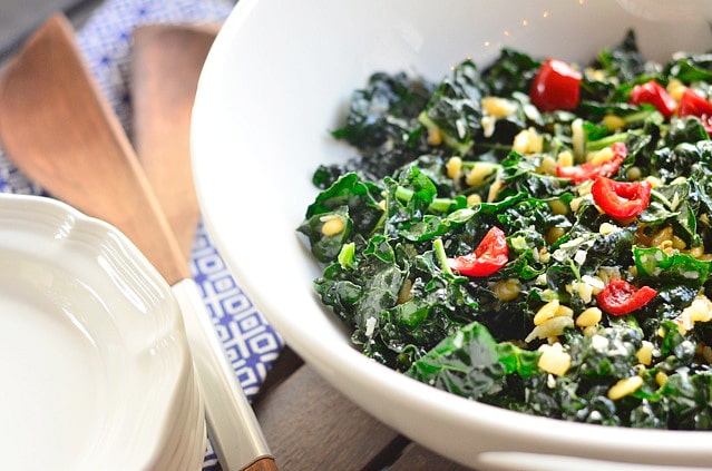 Kale Sald with Sweet Red Peppers
