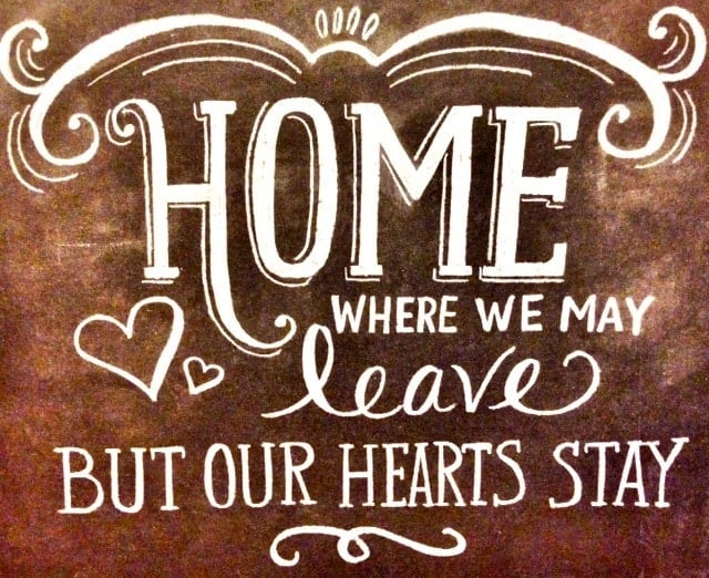 Home, where we may leave, but our hearts stay