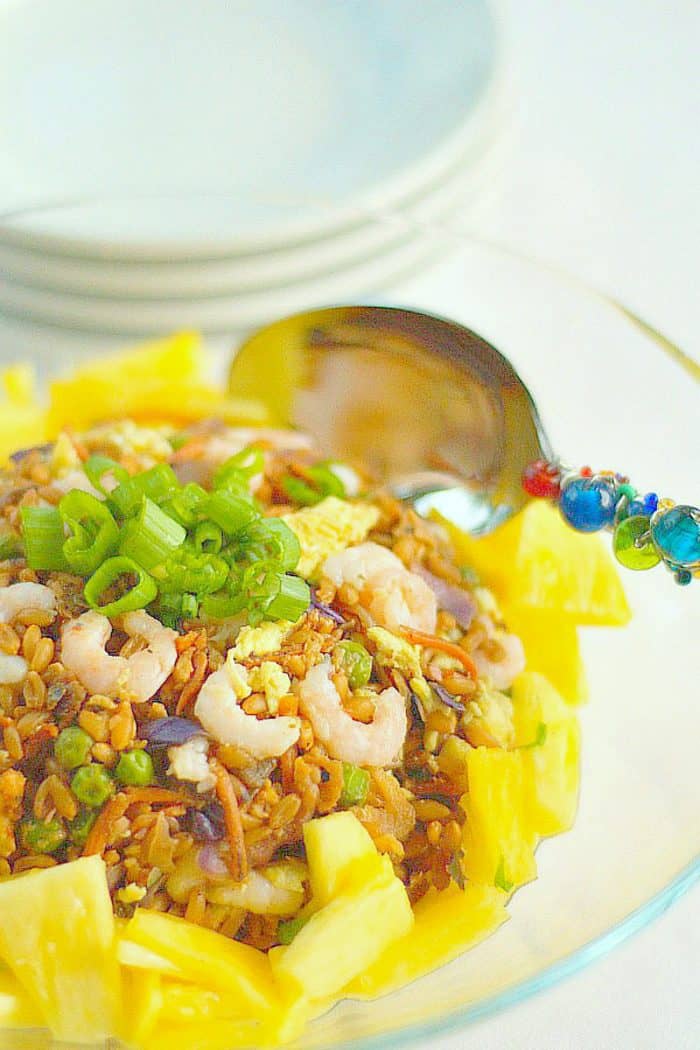 Pineapple Baby Shrimp Farro Fried Rice