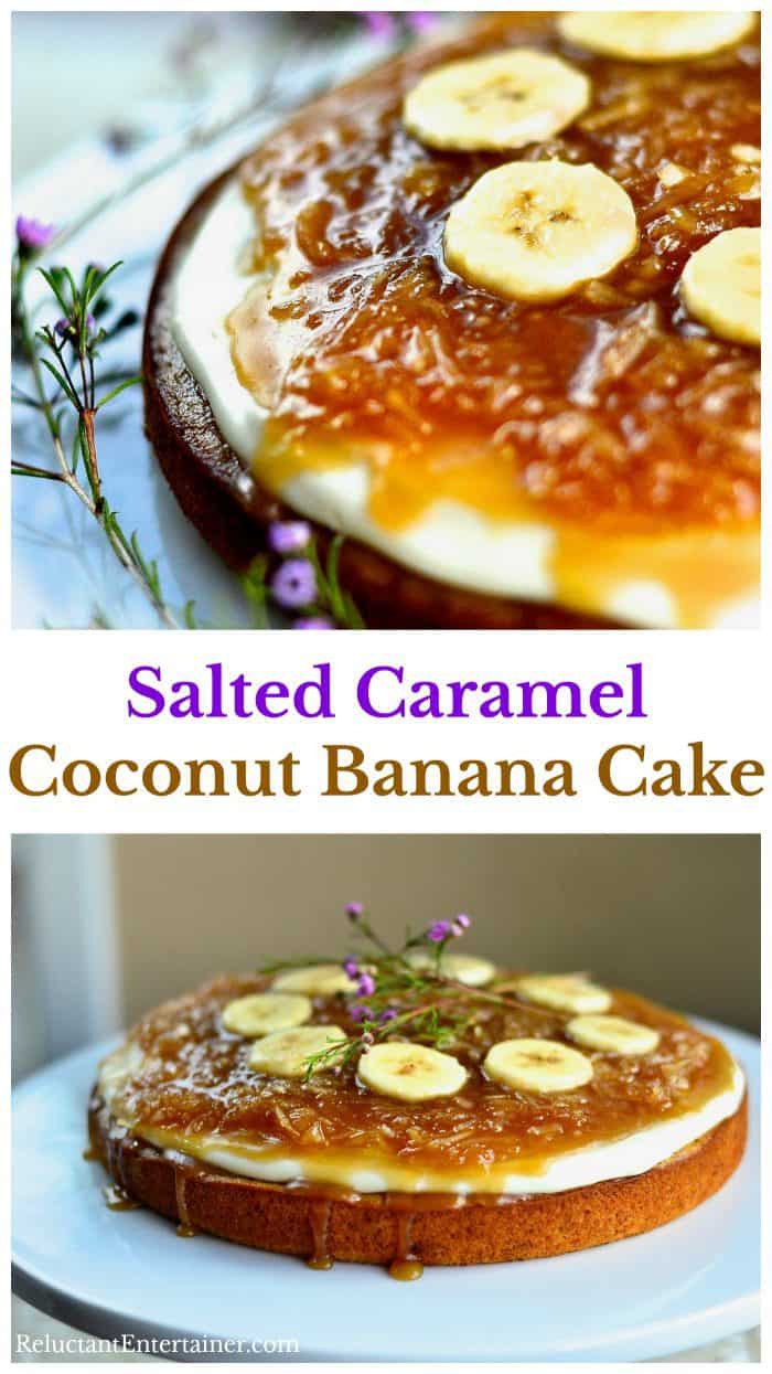 Salted Caramel Coconut Banana Cake