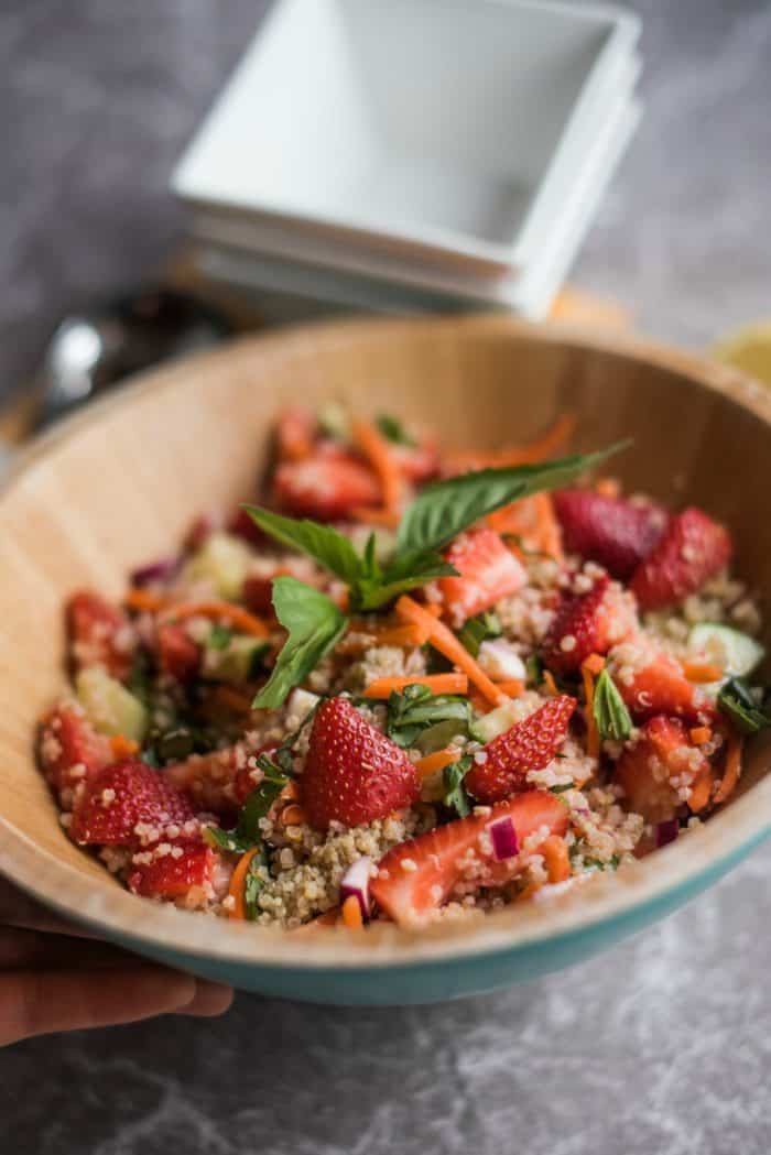 BEST Strawberry Quinoa Salad with Fresh Basil