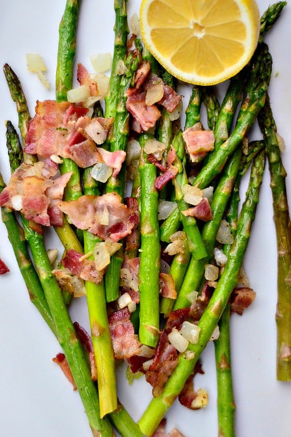 Asparagus with Bacon and Shallots for Easter Dinner