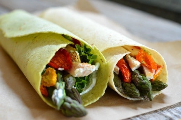 Chicken and Asparagus Wraps with Dill Cream Cheese from Mountain Mama Cooks