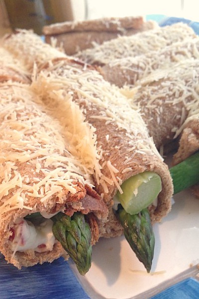 Whole Wheat Asparagus and Bacon Wraps