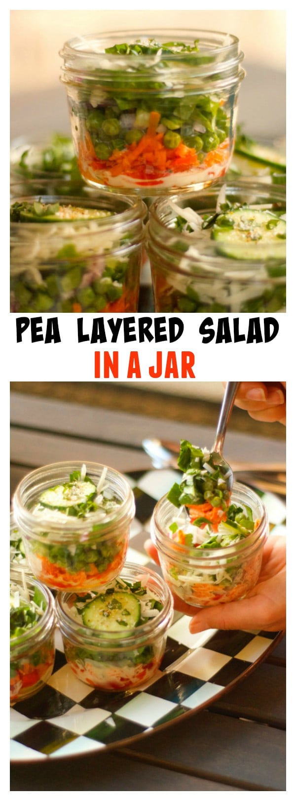 Pea Layered Salad in a Jar