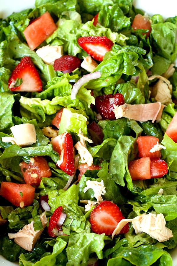 Easy Strawberry Watermelon Chicken Salad