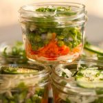 Individual Pea Layered Salad in a Jar