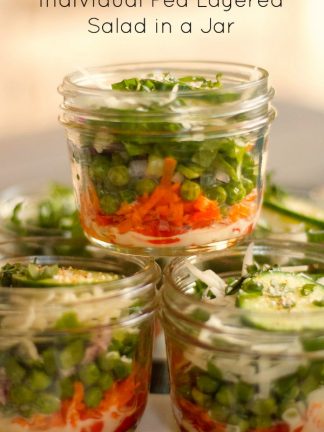 Individual Pea Layered Salad in a Jar