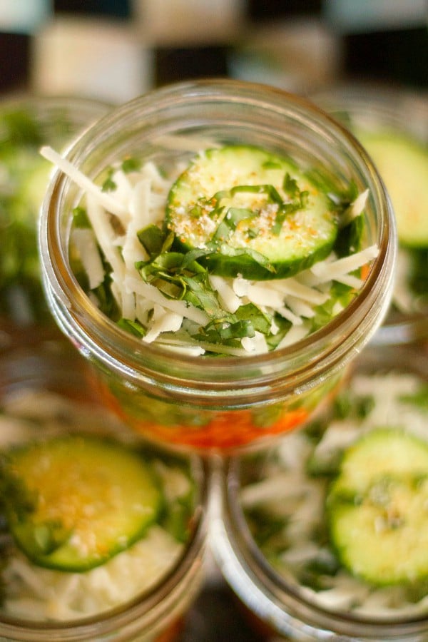 Layered Pea Salad in a Jar