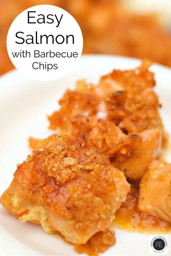 salmon covered with crunchy BBQ chips