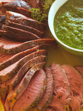 flank steak with chimichurri sauce