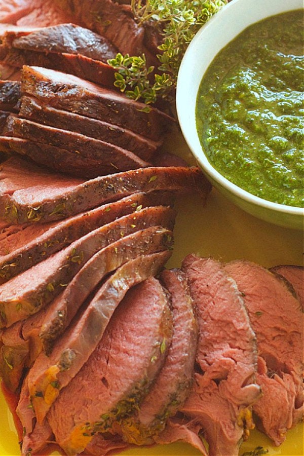 flank steak with chimichurri sauce