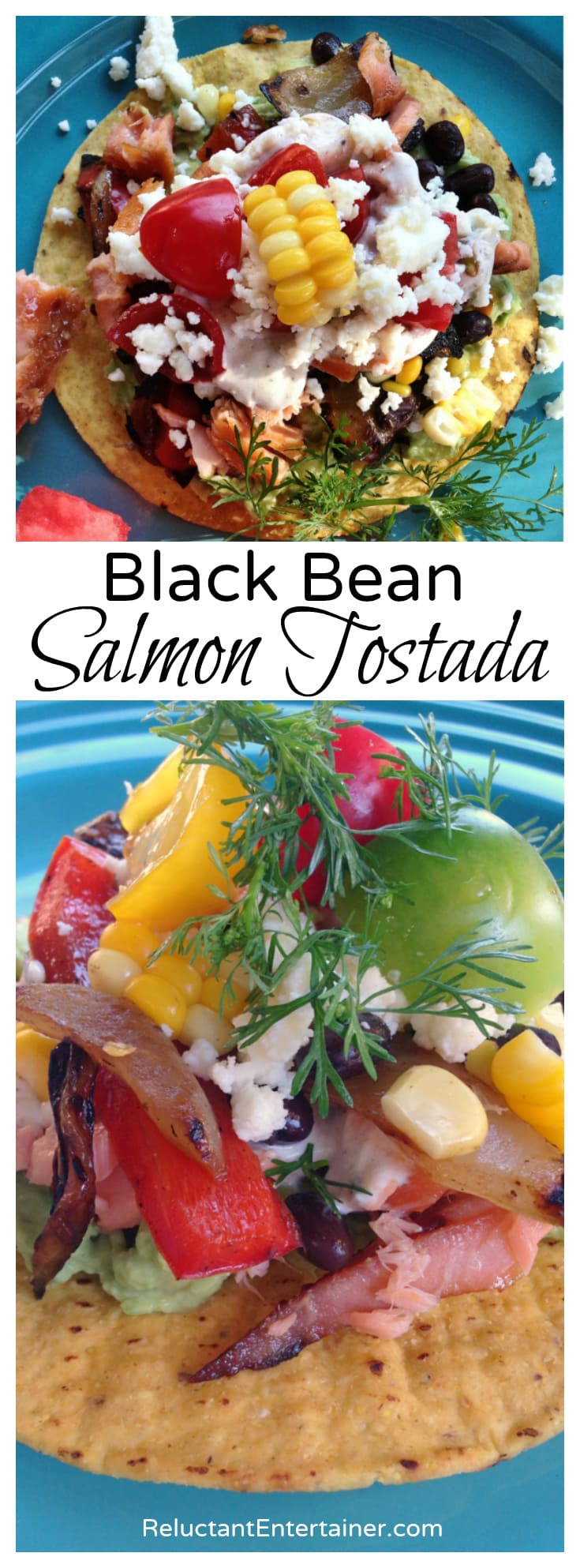 Black Bean Salmon Tostada