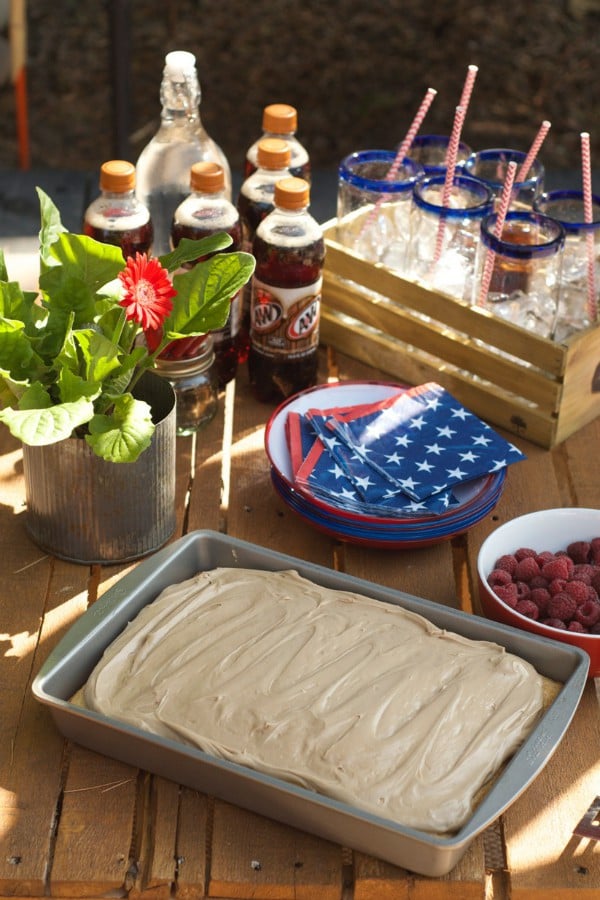 Root Beer Float Cake with Cream Cheese Frosting