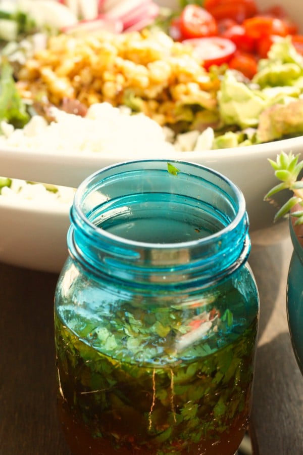 Summer Corn Green Salad with Cilantro Lime Vinaigrette