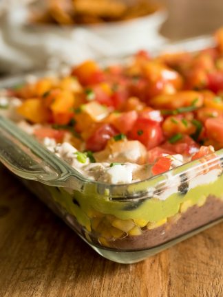 9x13 pan of 7 layer bean dip