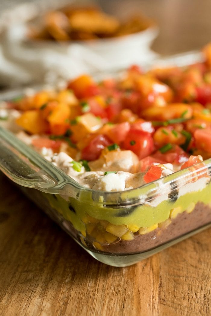 9x13 pan of 7 layer bean dip