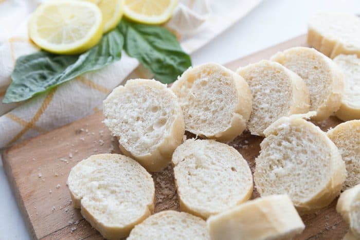 Ricotta Lemon Basil Honey Bruschetta - crostini