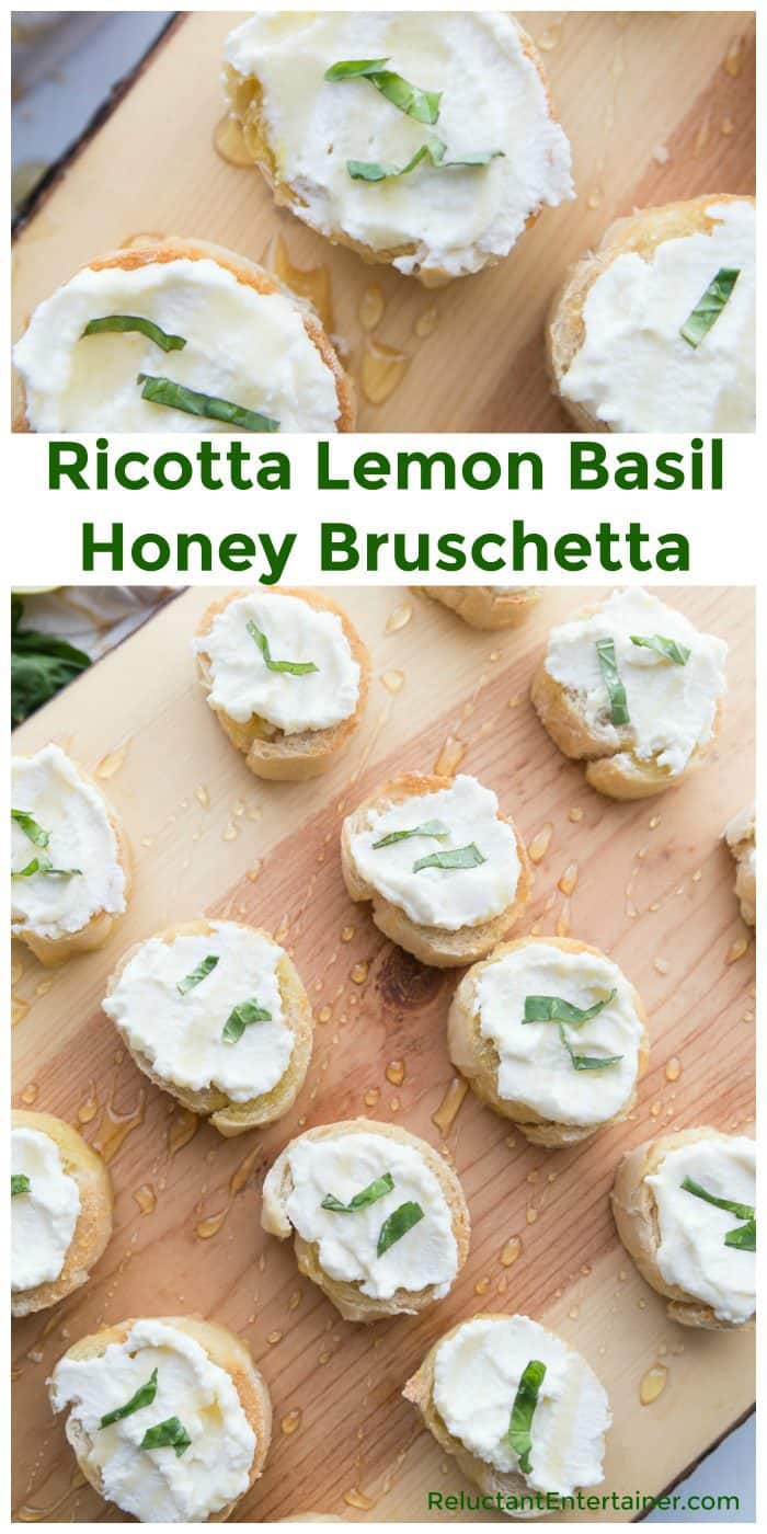 Ricotta Lemon Basil Honey Bruschetta Recipe