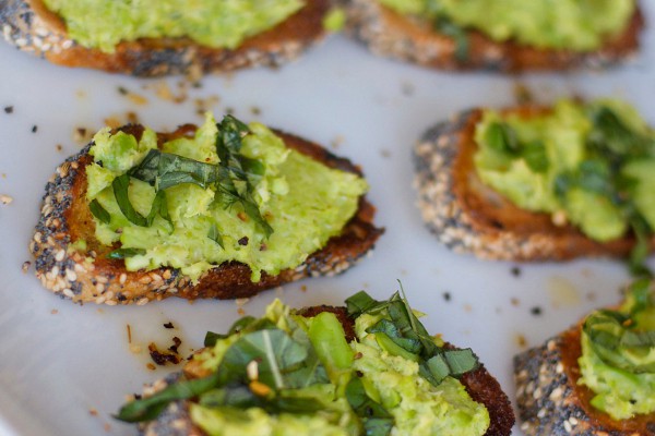 Crunchy Edamame Toasts