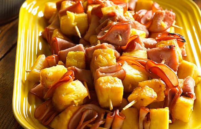 Canadian Bacon and Pineapple skewers