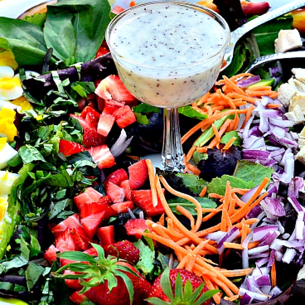Strawberry Cobb Salad Recipe with Creamy Poppyseed Dressing