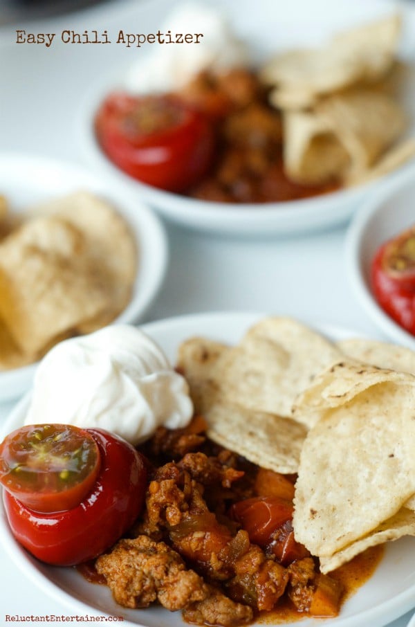 Easy Chili Appetizer | ReluctantEntertainer.com