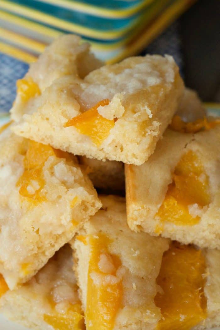 Moist Peach Kuchen Recipe squares