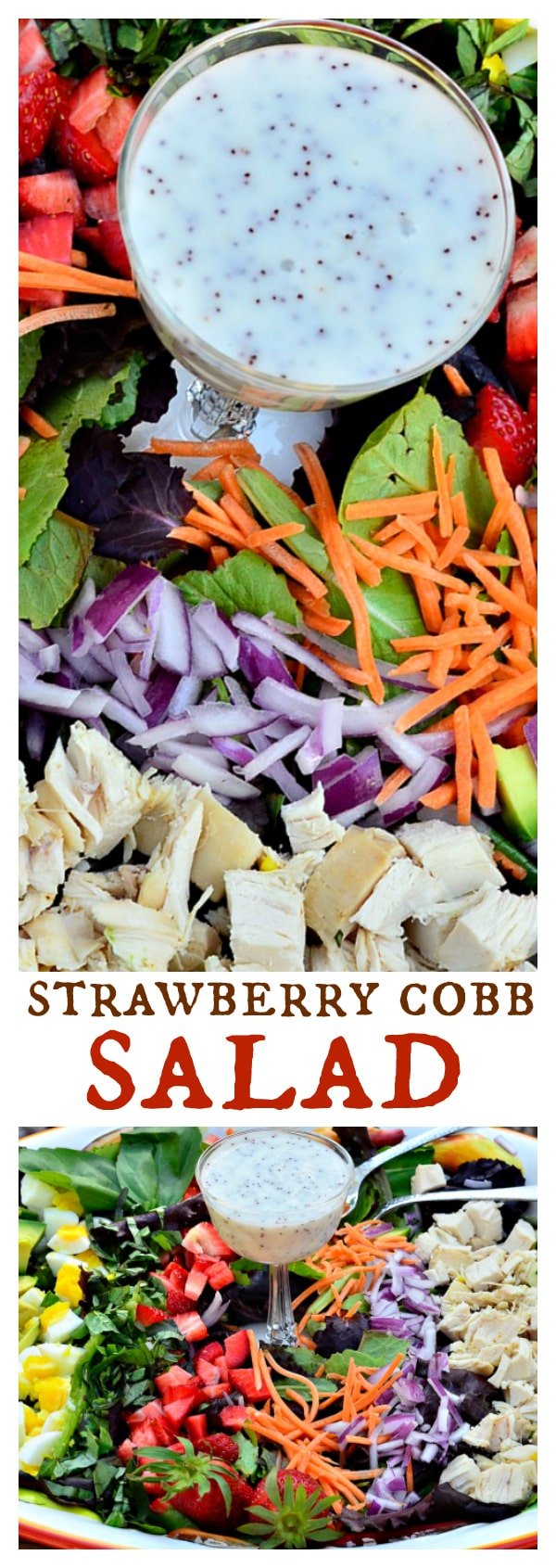 Strawberry Cobb Salad Recipe with Creamy Poppyseed Dressing
