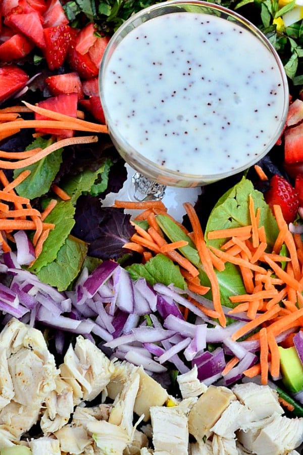 Strawberry Cobb Salad Recipe with Creamy Poppyseed Dressing