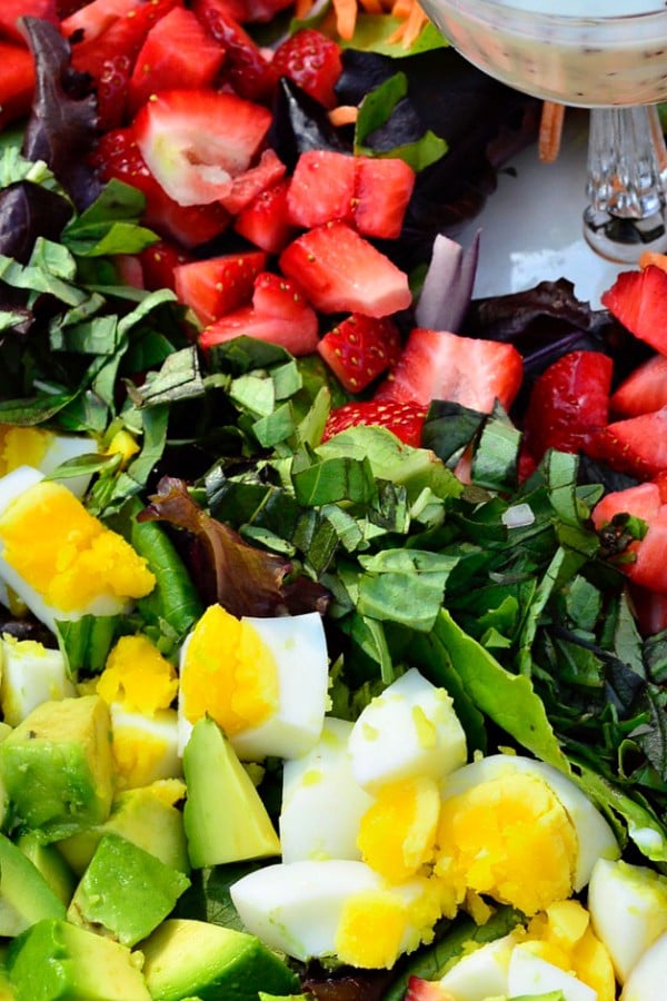 Strawberry Cobb Salad Recipe with Creamy Poppyseed Dressing