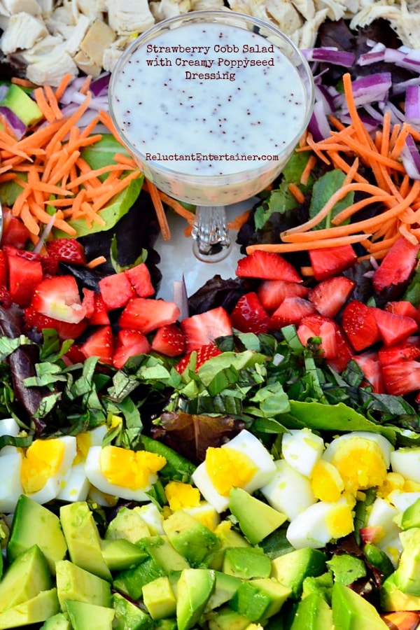 Strawberry Cobb Salad Recipe with Creamy Poppyseed Dressing