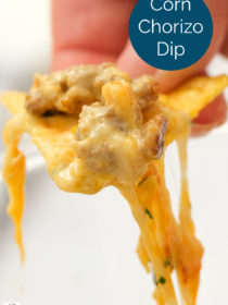 cheesy dip on a chip